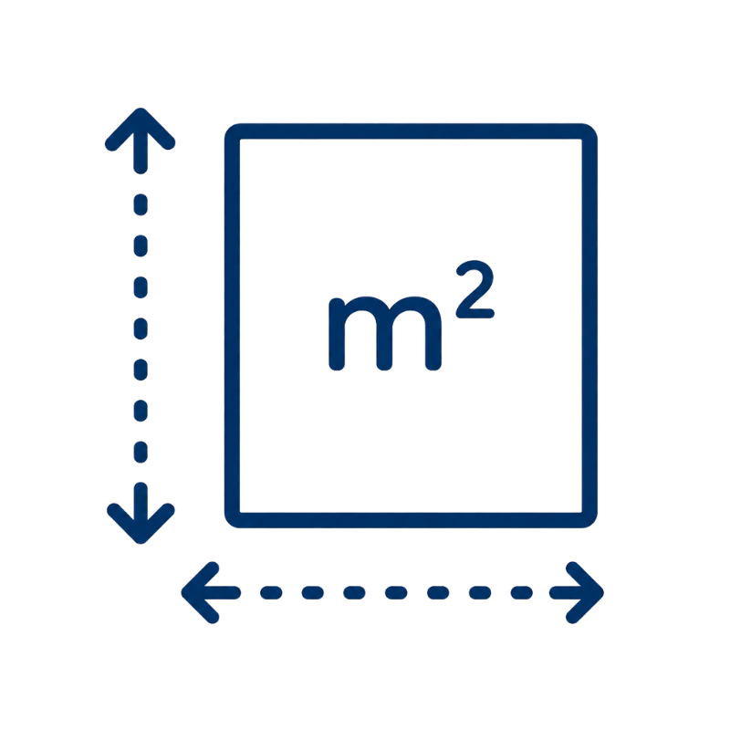 Superficie property meta icon.
