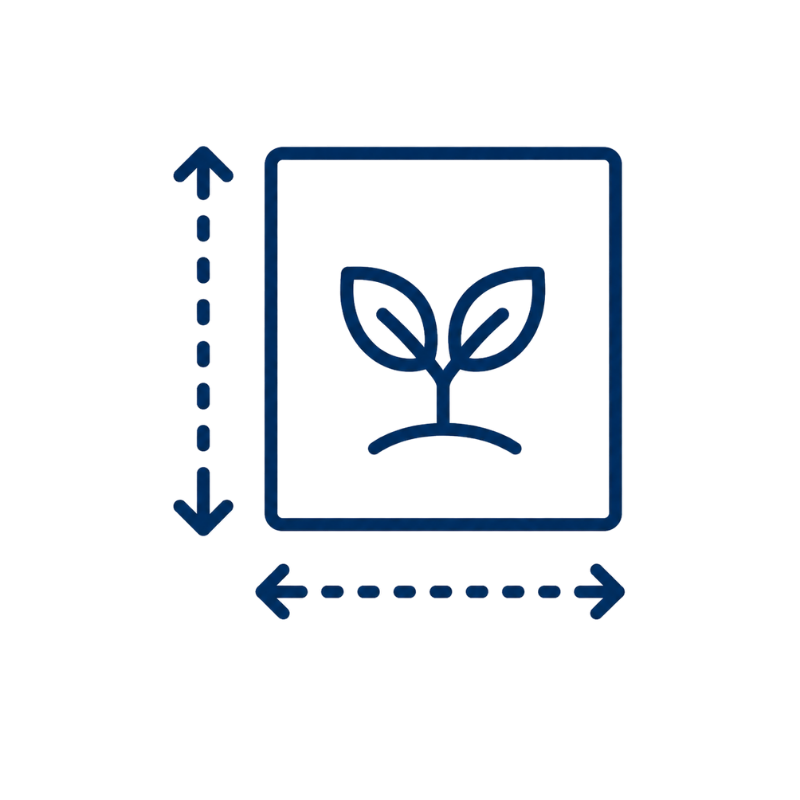 Dimensione terreno property meta icon.